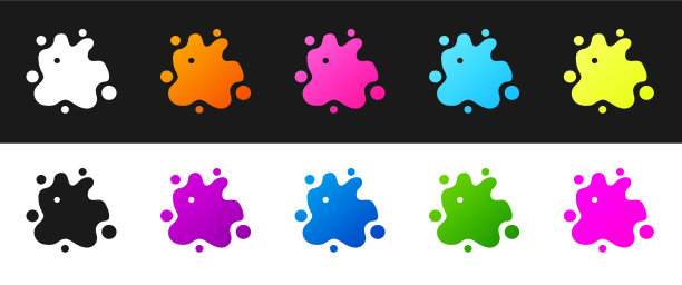 设置喷漆图标孤立在黑色和白色图片下载