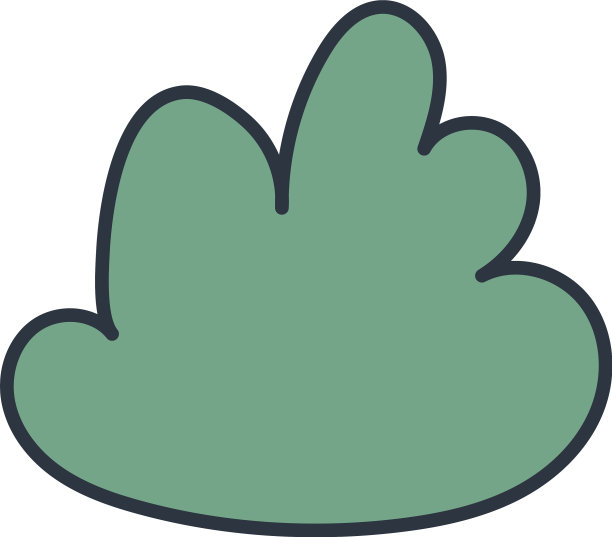 绿色灌木形象在平坦的风格图片下载