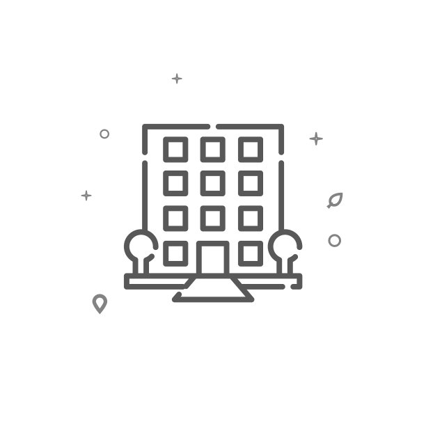 豪华住宅酒店公寓简单线条图标图片下载