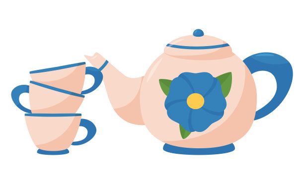 儿童玩具可爱茶具孤立图片下载