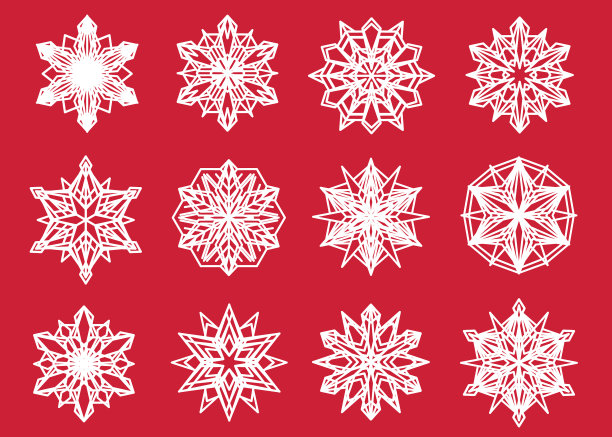 雪花设置雪花孤立的图标图片下载