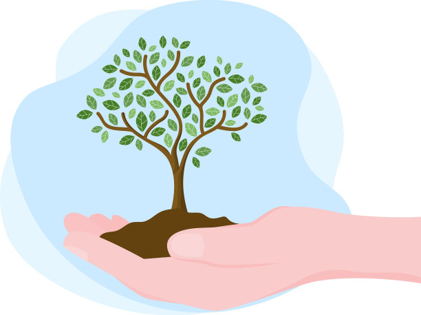 人们种植树木平卡通园艺图片下载