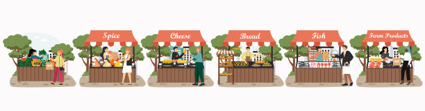 当地市场的农贸摊贩售卖新鲜水果图片下载