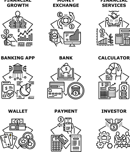 金融服务图标集图片下载