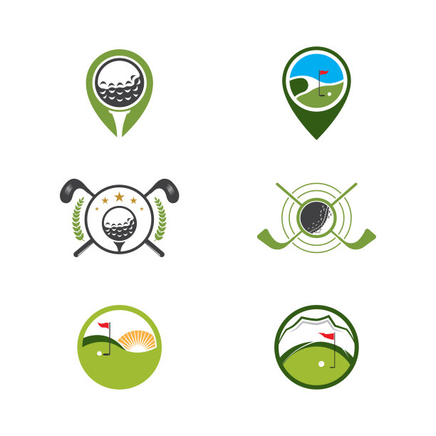 高尔夫运动图标模板图片下载