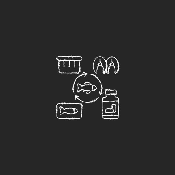 出产的鱼制品白垩白色，图标黑色图片下载