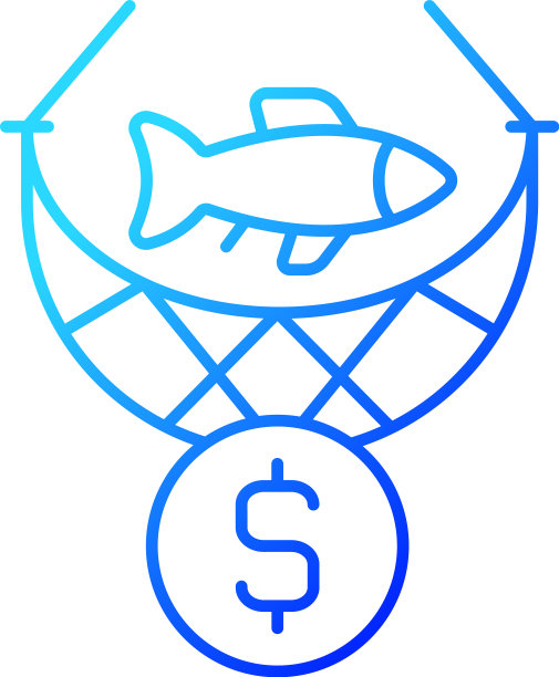 商业钓鱼梯度线性图标图片下载