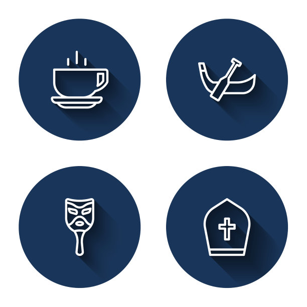 设线咖啡杯吊船嘉年华面具图片下载