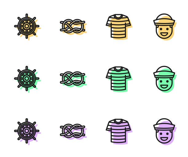 设置线条纹水手t恤船转向图片下载