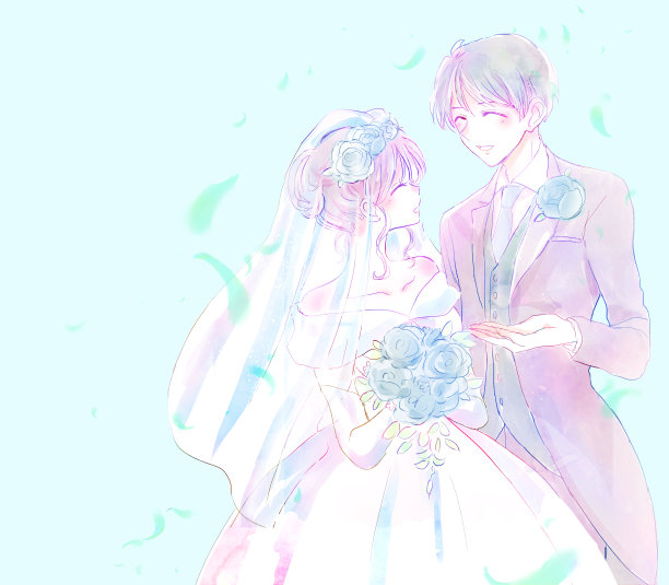 新娘新郎新婚快乐图片下载