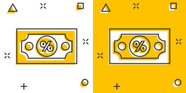 美元纸币图标在漫画风格图片下载