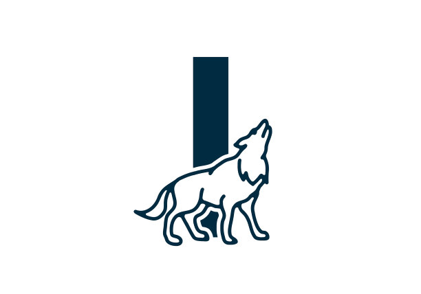 深蓝色的我的首字母与狼图片下载