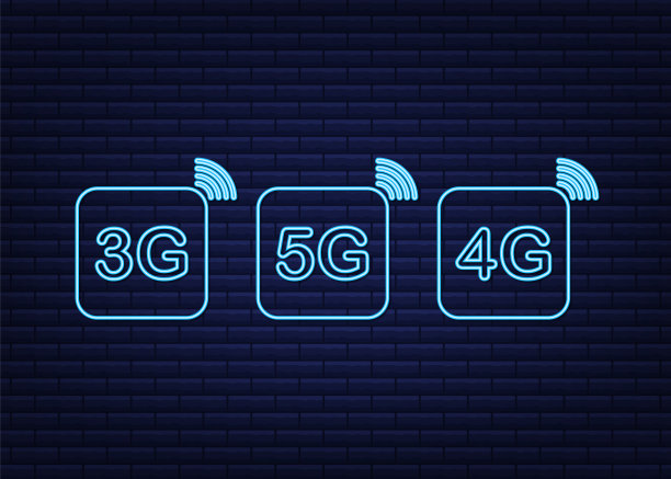 5G 4G 3G 霓虹灯符号集图片下载