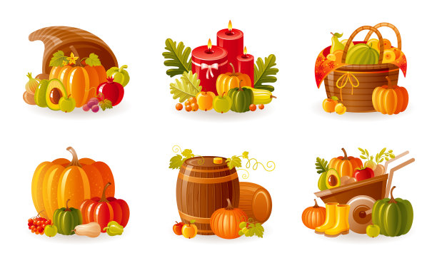 收获秋天的感恩节南瓜图片下载