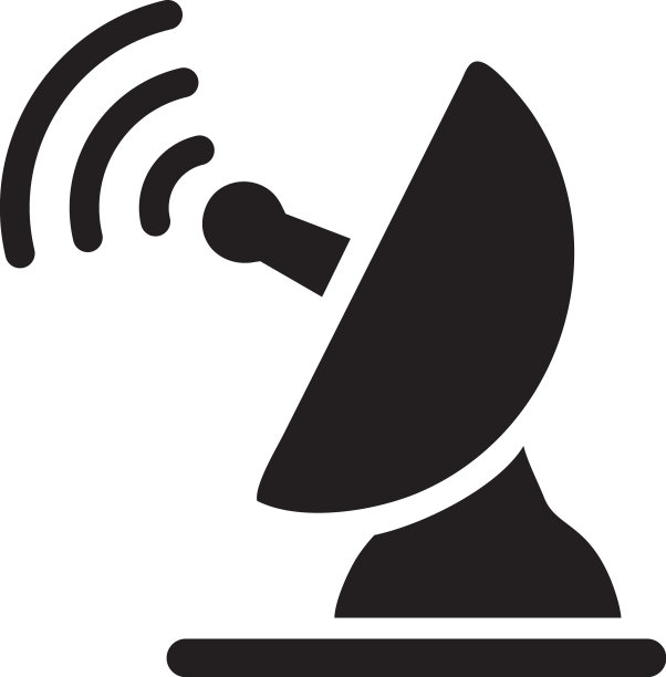 卫星天线图标模板黑色图片下载