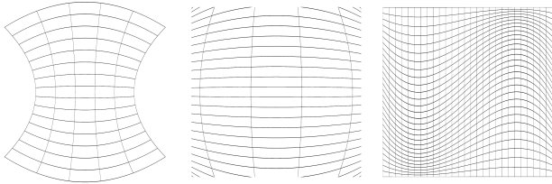 一组变形变形的网格网格弯曲图片下载