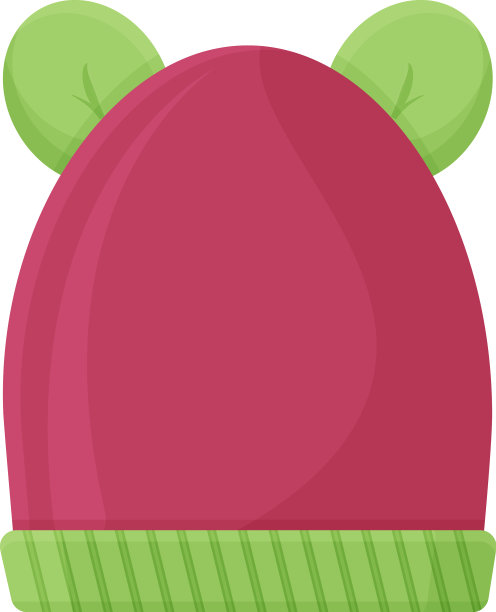 一个温暖的编织儿童帽子可爱的熊耳朵图片下载