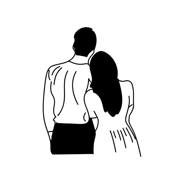 剪影浪漫情侣设计图片下载