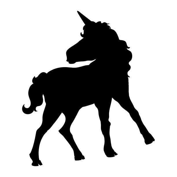 独角兽在白色背景的头的轮廓图片下载