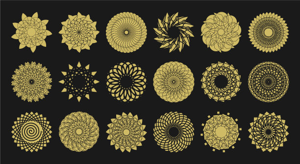 一组复杂的神圣几何形状图片下载