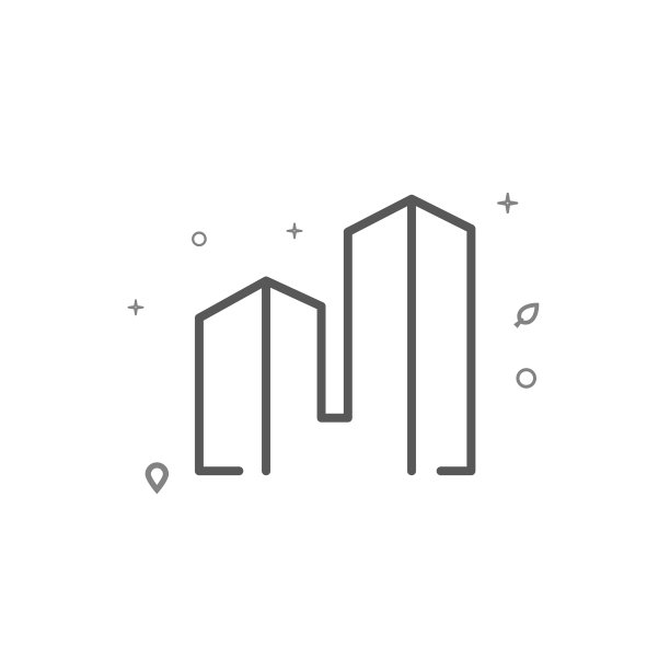 摩天大楼简单的线条标志建筑的象征图片下载