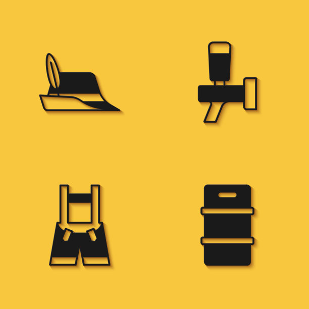 设置啤酒节帽金属啤酒桶皮短裤图片下载