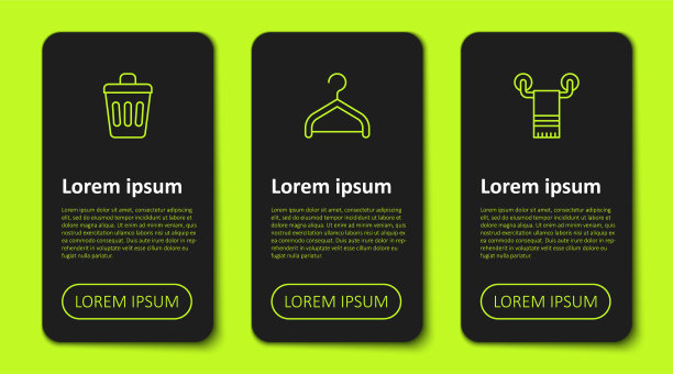 设置线垃圾桶衣架衣柜和毛巾图片下载