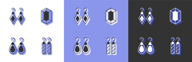 耳环和宝石石图标图片下载