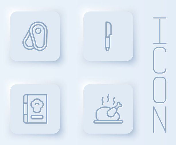 设定线牛排肉刀食谱和烤图片下载