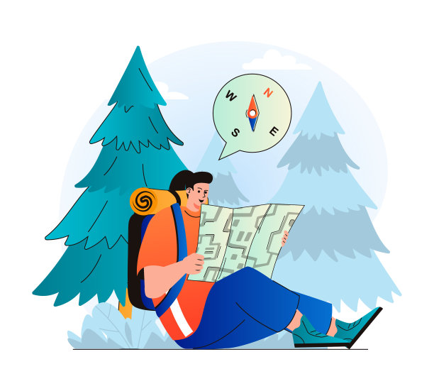 现代平面设计中的旅游人概念图片下载