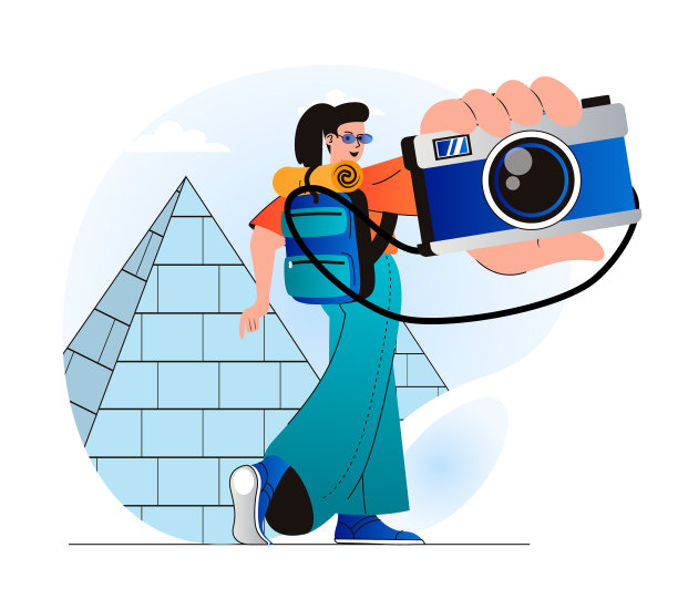 现代平面设计中的旅游人概念图片下载