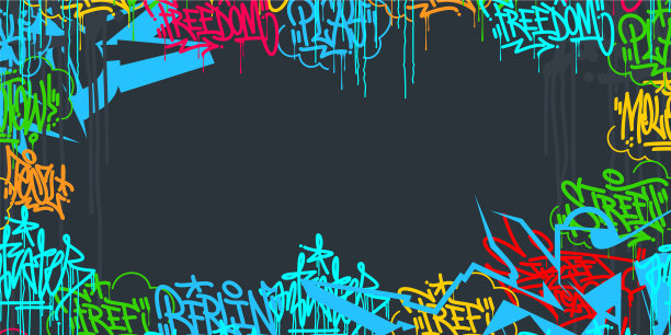 抽象的嘻哈街头艺术涂鸦风格的城市图片下载