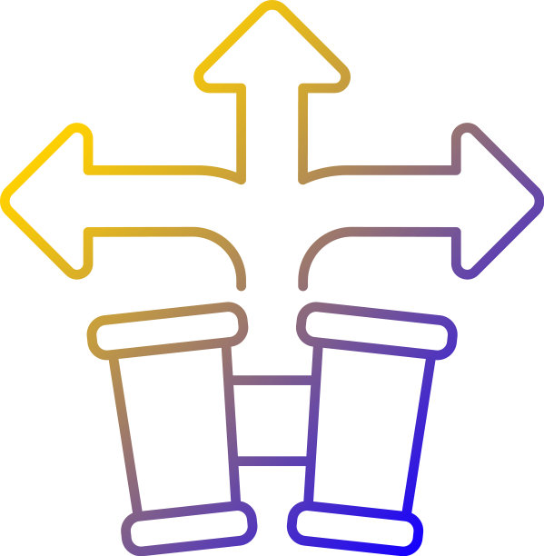发展前景渐变线性图标图片下载