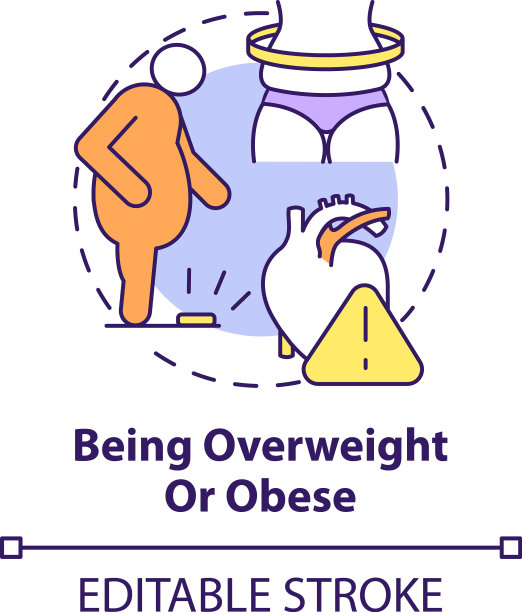 超重和肥胖的概念图标图片下载