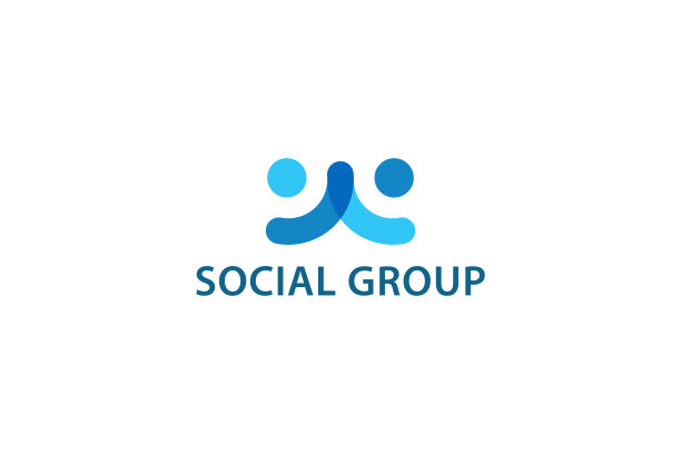 社交群体蓝色logo图片下载