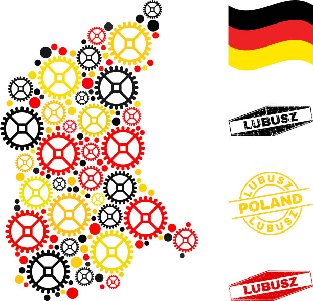 力学拼贴lubusz voivodeship地图在德语图片下载