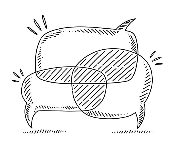 三个相互连接的语音气泡图片下载