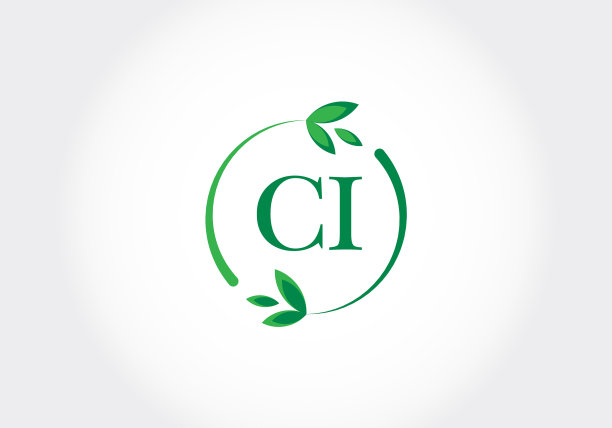 字母ci与叶子绿色图片下载
