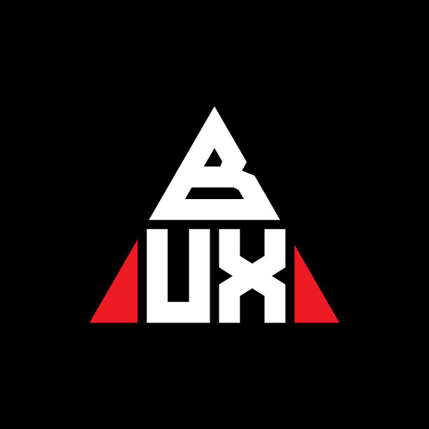 带有三角形的BUX三角形字母Logo设计图片下载