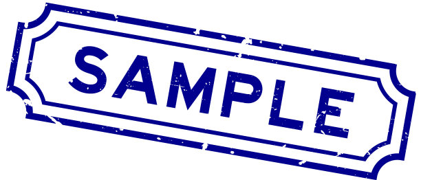 Grunge蓝色样品字橡胶商业密封图片下载