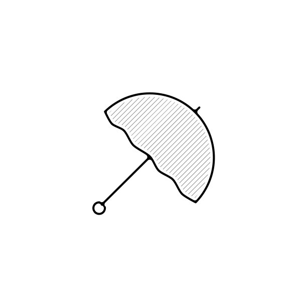 雨伞细线图标手绘雨伞图片下载