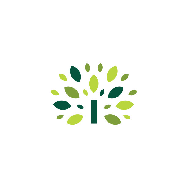 我信树叶自然标志绿色标志图标图片下载