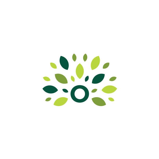 字母树树叶自然标志绿色标志图标图片下载