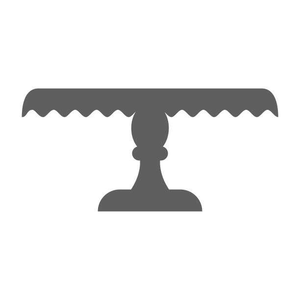 站立蛋糕在平面图标风格空托盘图片下载