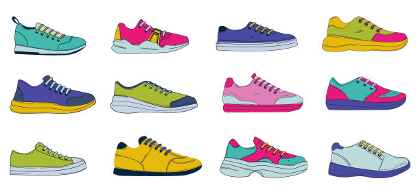 涂鸦运动鞋手绘运动和休闲图片下载