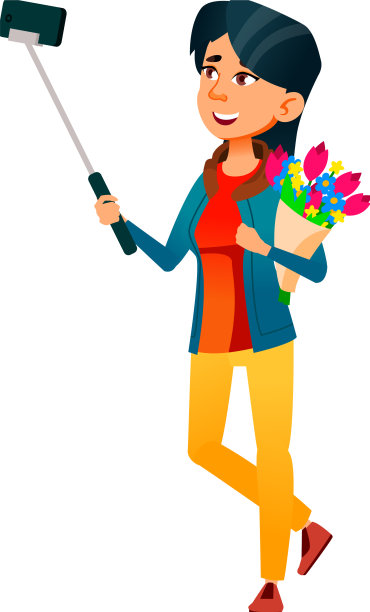 少女在手机相机上拍摄视频图片下载