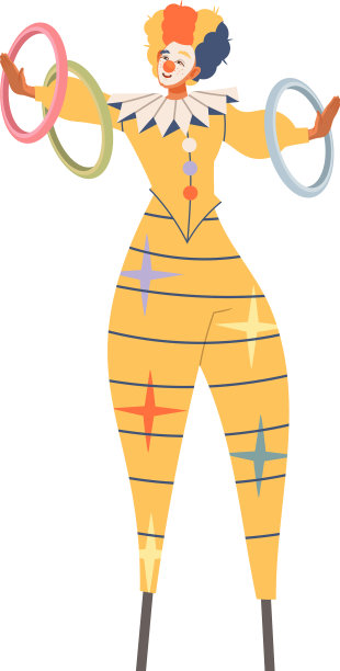 马戏团艺人在嘉年华晚会上表演图片下载