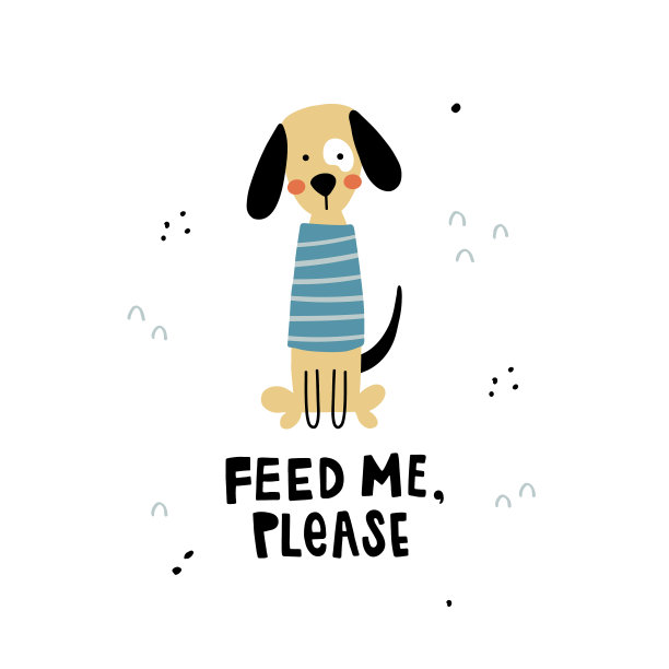 可爱的狗和文字图片下载