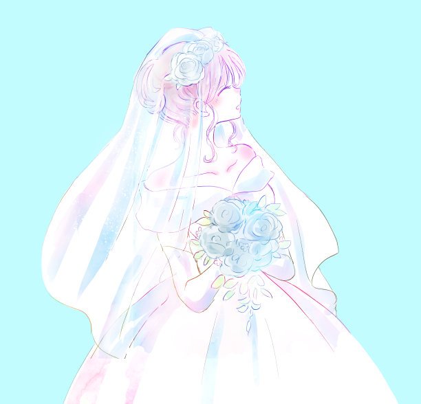 幸福新娘的插图图片下载