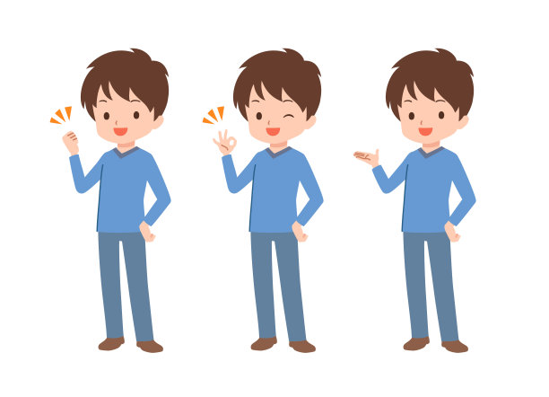 剪辑艺术的人在平民服装的各种姿势图片下载